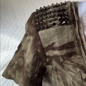 Rock and Republic Tie Dye Shirt Shoulder Studs